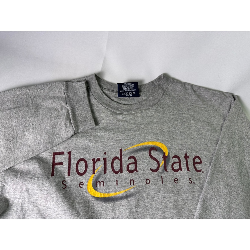 Vintage 90s JanSport FSU Florida State Seminoles‎ L/s Gray T Shirt Med USA Made
